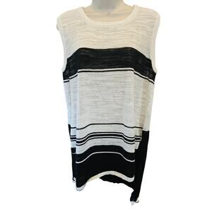 NWT Left of Center XS Shadowed Tunic Sleeveless Cotton Knit Asymmetric preppy